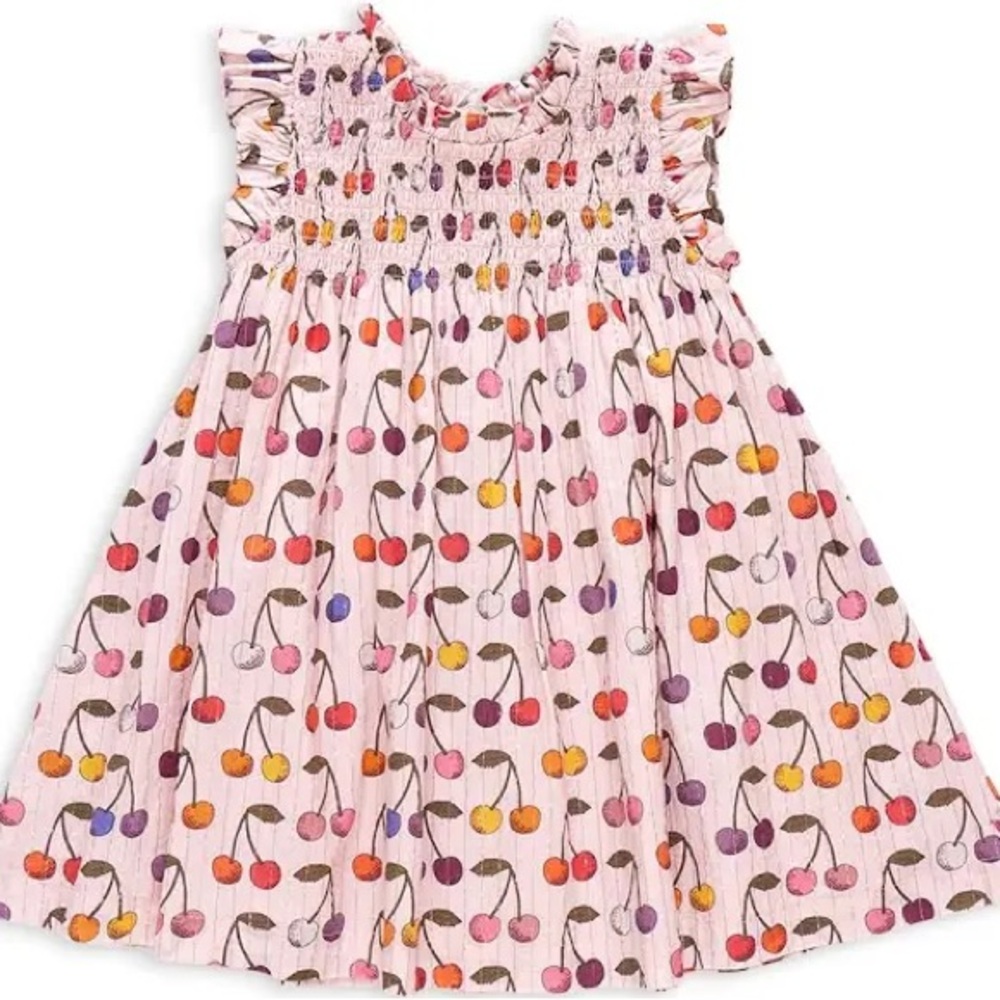 NEW Pink Chicken Dress size 2T. Cherry design.